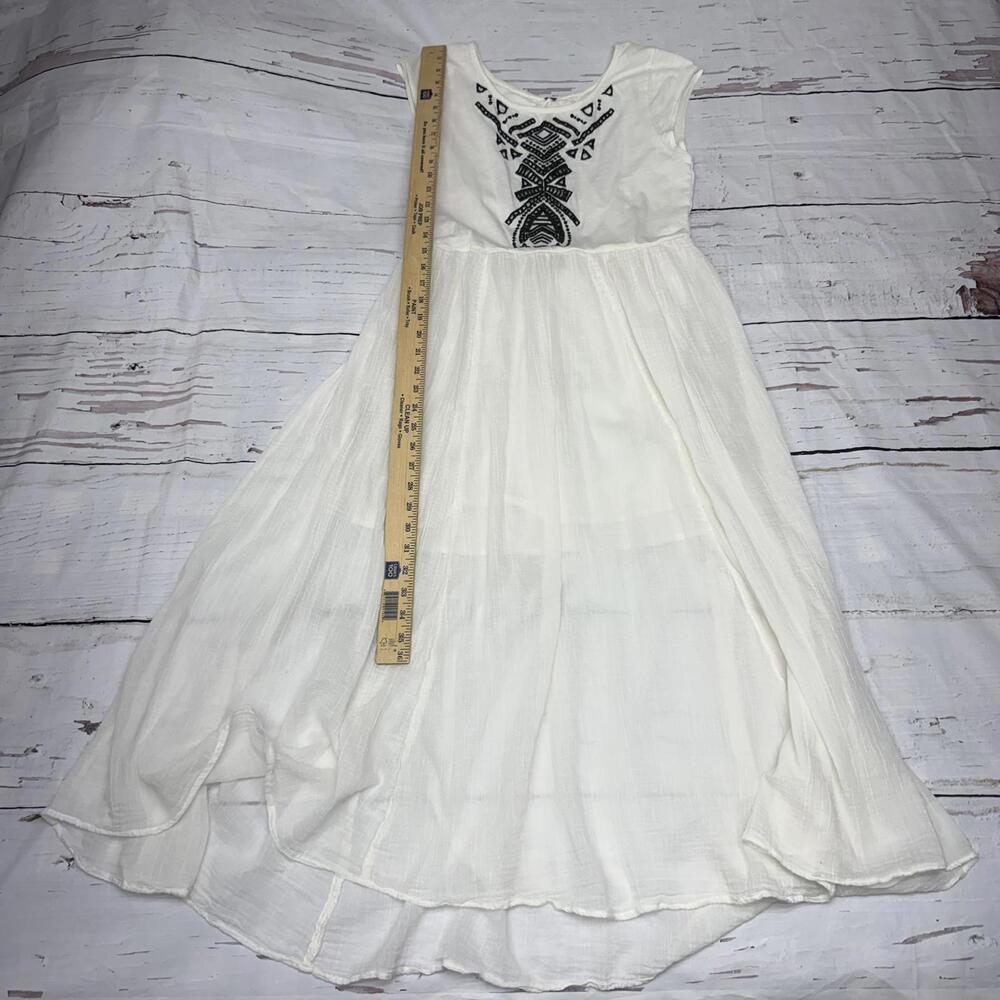 Free People Maxi Dress Embroidered Cotton Ivory Medium Boho Festival - Picture 7 of 10